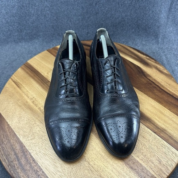 Bruno Magli Shoes Mens 11M Black Leather Charles Brogue Cap Toe Oxfords Italy main image 7